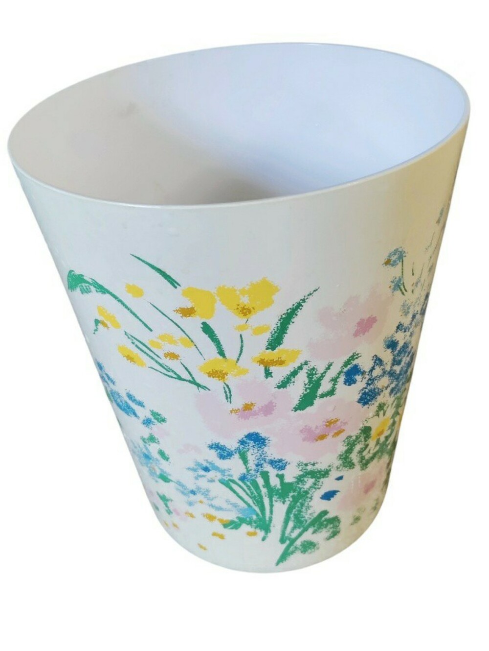 Vintage Colormates Melamine Wastebasket Floral Cottage 80s